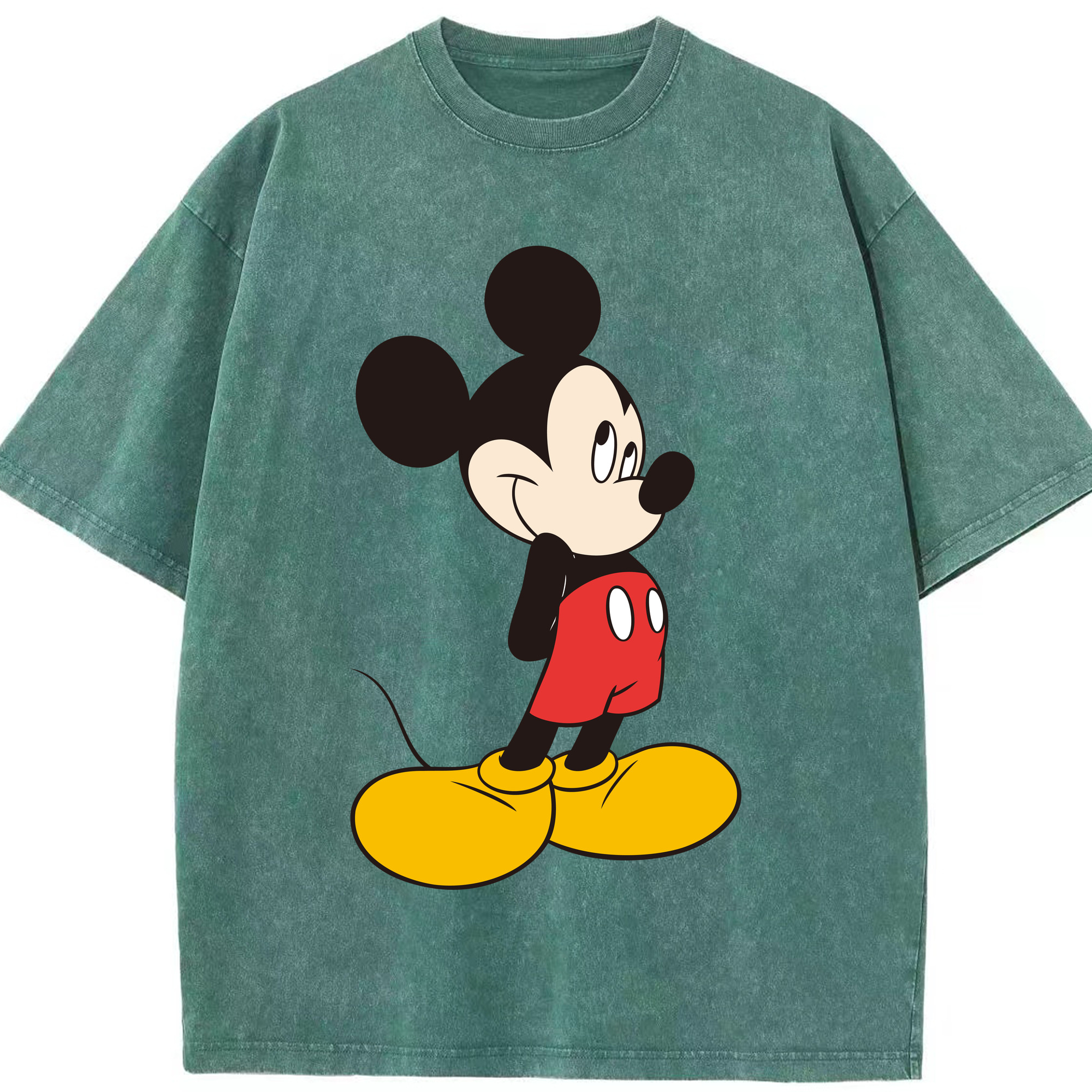 （画像用） ミッキーマウス Mickey Mouse 綿100% ヴィンテージ風 半袖Tシャツ（フロントプリント）